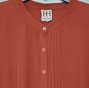 Chemisier Haute Hippie 100% Soie - Col En V Brodé Perles Et Paillettes - Taille XS - Occasion Très Bon état